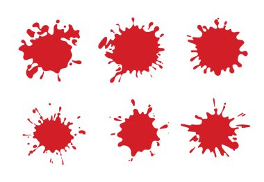 vector Set of Red Blood Splashes and splatters clipart