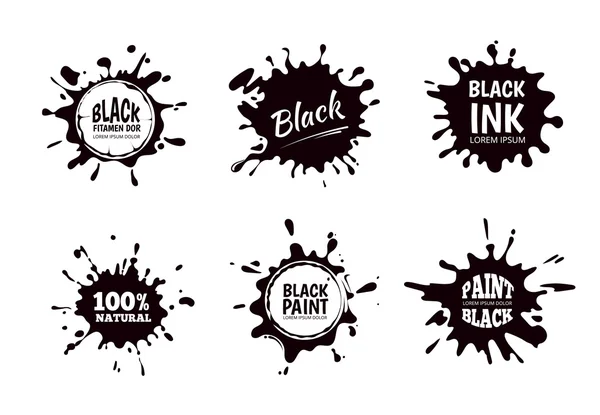 Vector set van inkt spatten, blots. Splatter collectie. — Stockvector