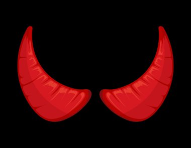 kırmızı şeytan boynuzlarını vektör çizim