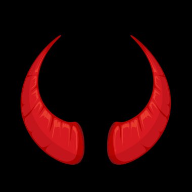kırmızı şeytan boynuzlarını vektör çizim