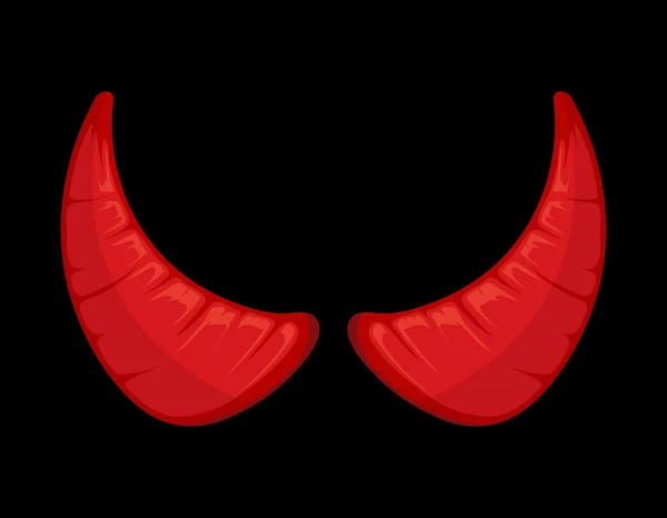 Vector ilustración de cuernos rojos del diablo — Archivo Imágenes Vectoriales