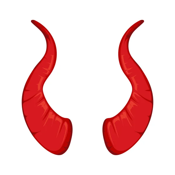 Ilustrație vectorială a coarnelor diavolului roșu — Vector de stoc