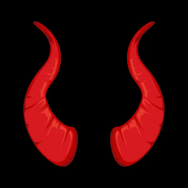 Vector ilustración de cuernos rojos del diablo — Archivo Imágenes Vectoriales