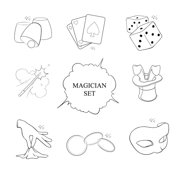 Iconos de mago — Archivo Imágenes Vectoriales