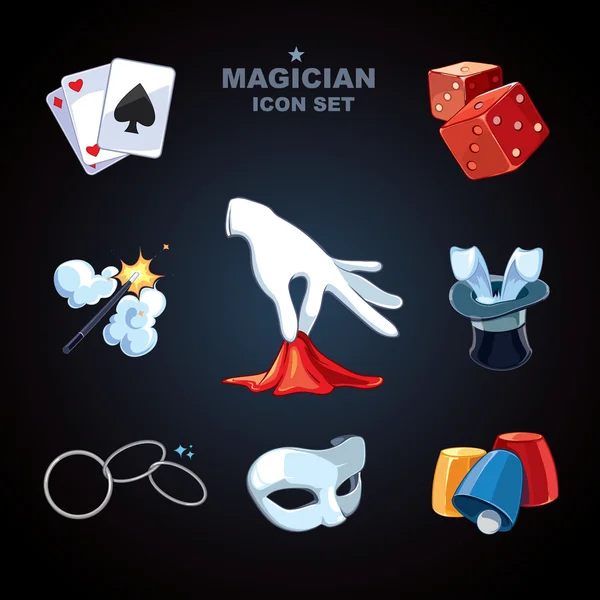 Magician icons — Stock Vector