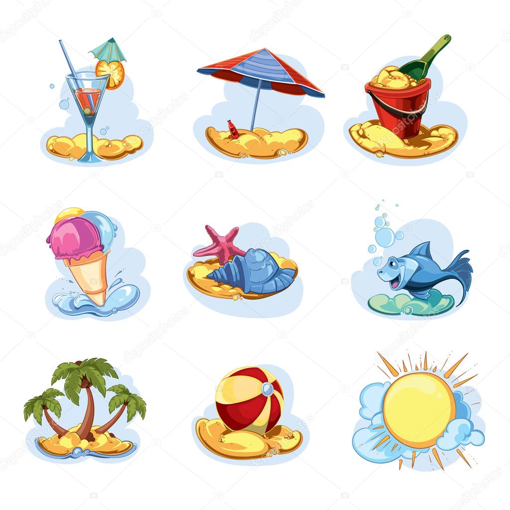 Summer icon pack Stock Illustration by ©Alexcardo #72319167