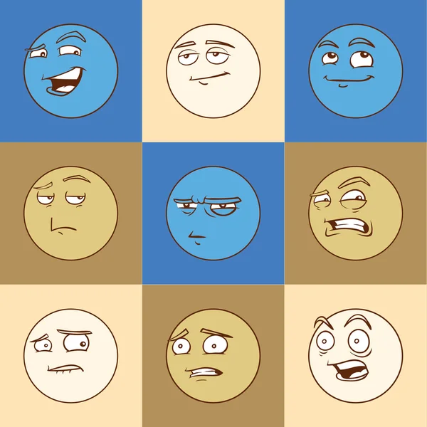 Emotional faces — Stock Vector