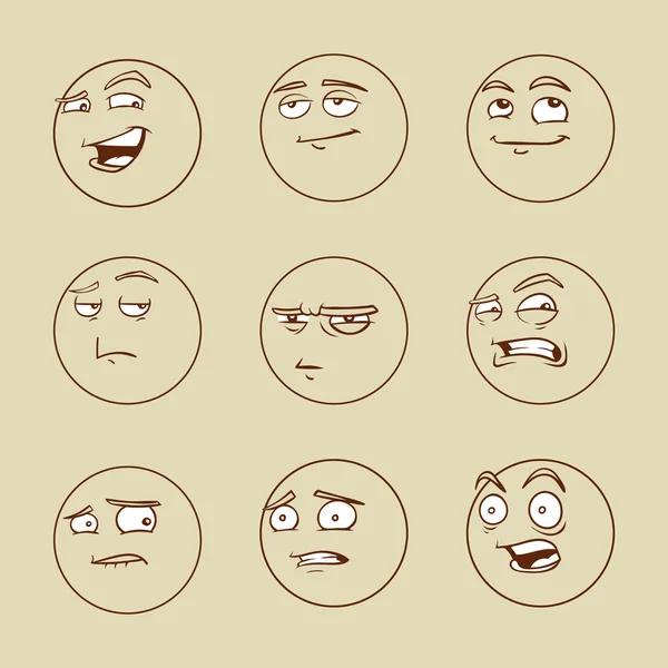 Emotional faces — Stock Vector