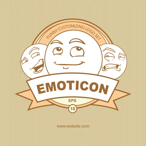 Lustiges Emotiocn-Logo — Stockvektor