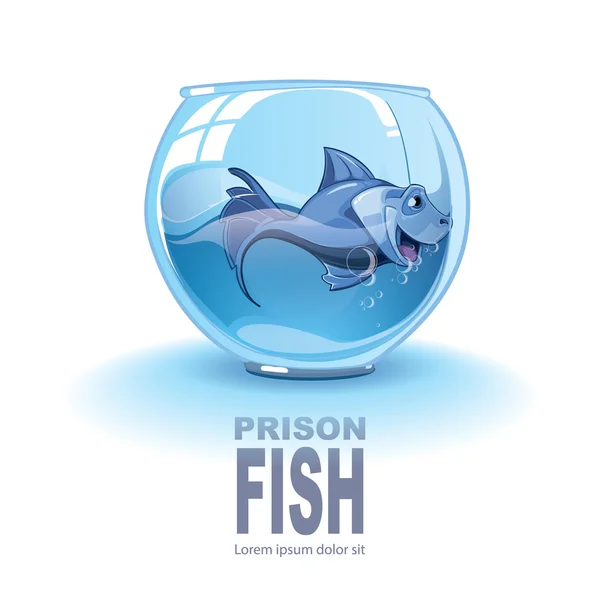 Lilla blå fisk — Stock vektor