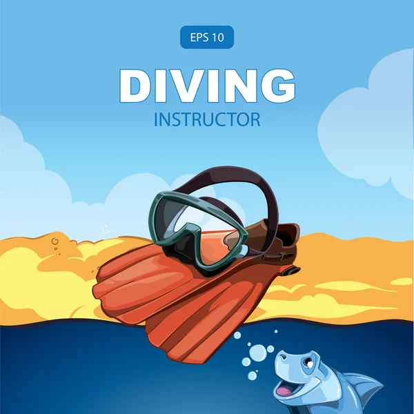 Diving background — Stock Vector