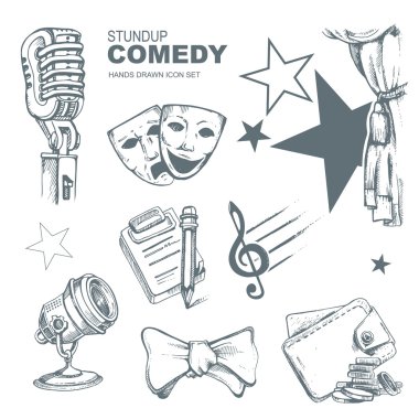 stand-up komedi Icons set