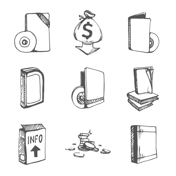 Ikoner set av tomma böcker — Stock vektor