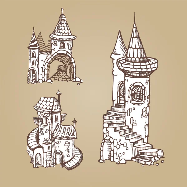 Castillos medievales — Vector de stock