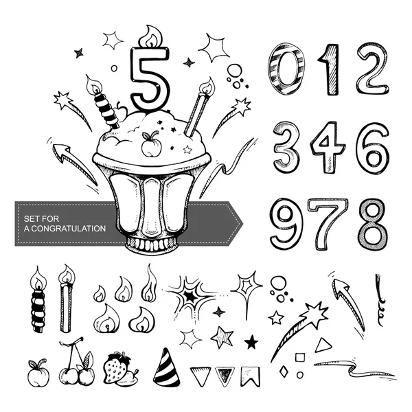 Set of numbers for a congratulation — Stock Vector