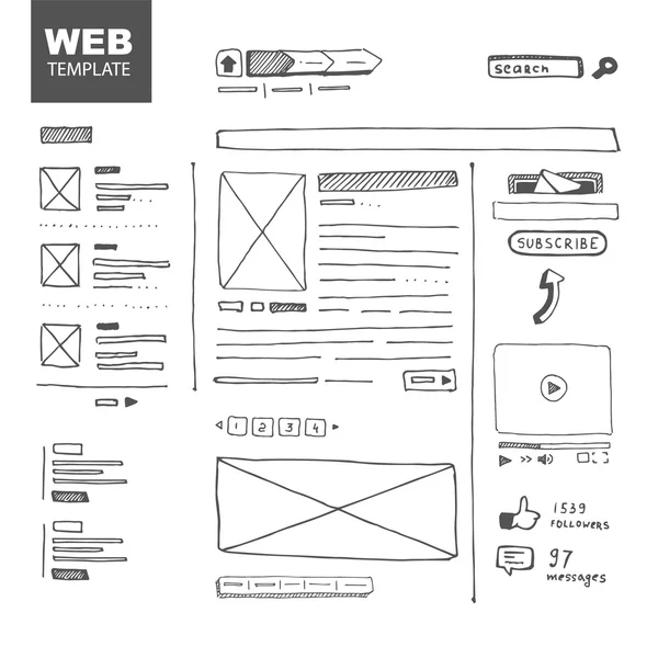 Croquis de page Web Graphismes Vectoriels