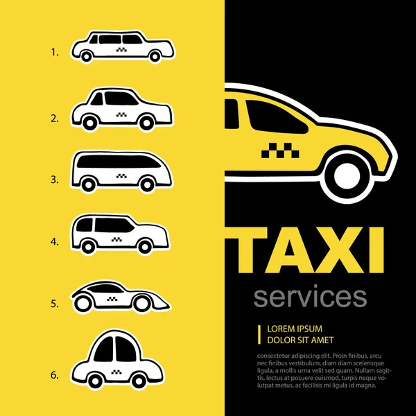 Servicio de taxi logo conjunto — Vector de stock