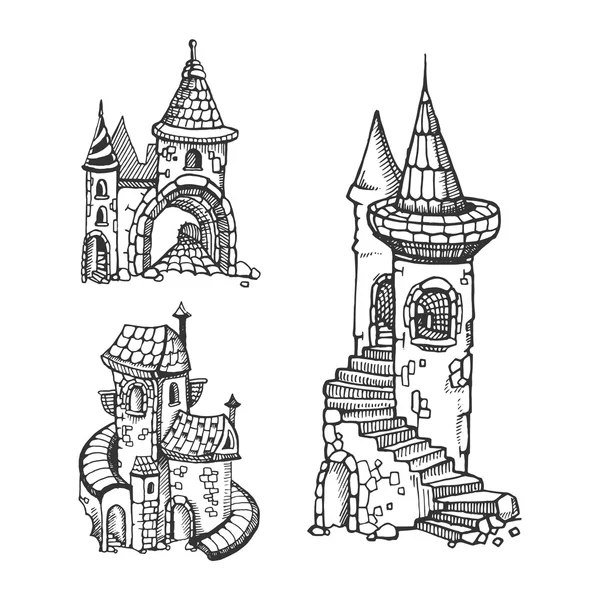 Castillos medievales — Vector de stock