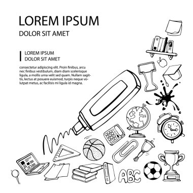 Geri okul vektör resim