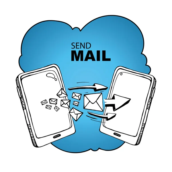 Sms e mail concept — Vettoriale Stock