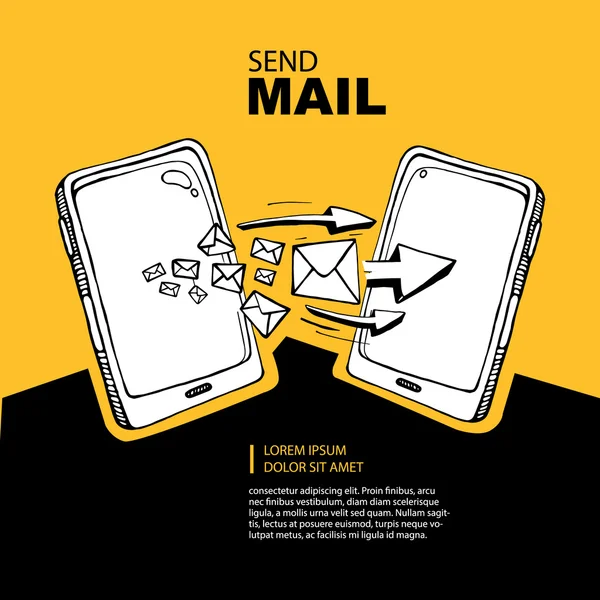 Sms et concept de courrier — Image vectorielle