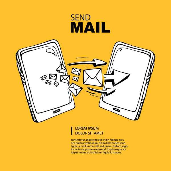 Sms et concept de courrier — Image vectorielle