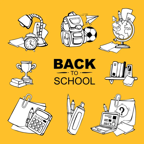 Terug naar school icons set — Stockvector