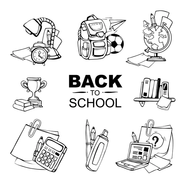 Back to school icons set — Stock Vector