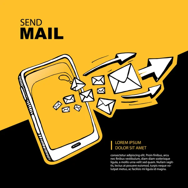 Concepto de SMS y correo — Archivo Imágenes Vectoriales