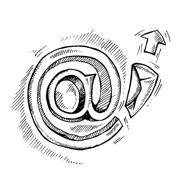 Знак електронної пошти, намальований вручну — стоковий вектор