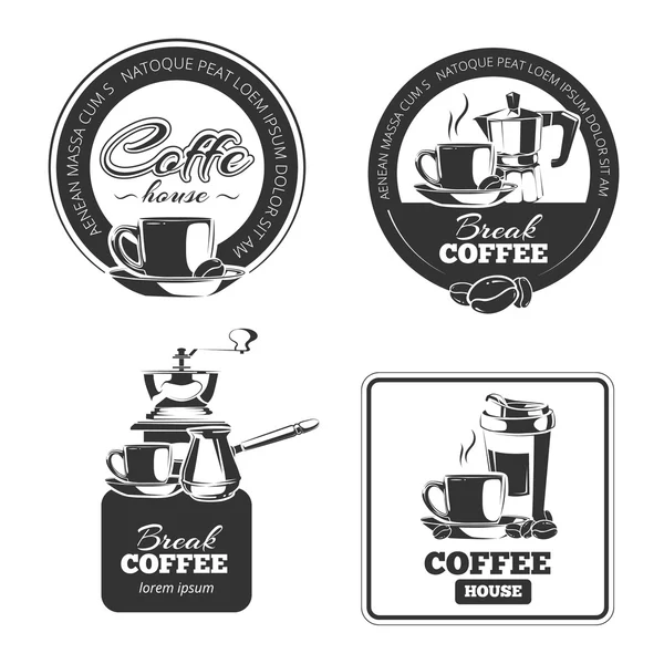 Elementos de café monocromático —  Vetores de Stock