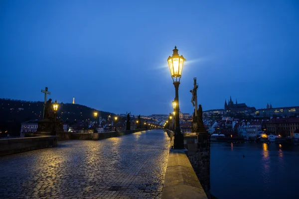 Şafak Çek Cumhuriyeti, Prag Charles Köprüsü — Stok fotoğraf