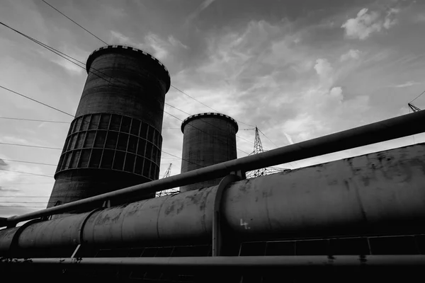 大型火力发电厂生产热 — 图库照片
