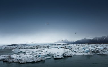 Icebergs at glacier lagoon clipart
