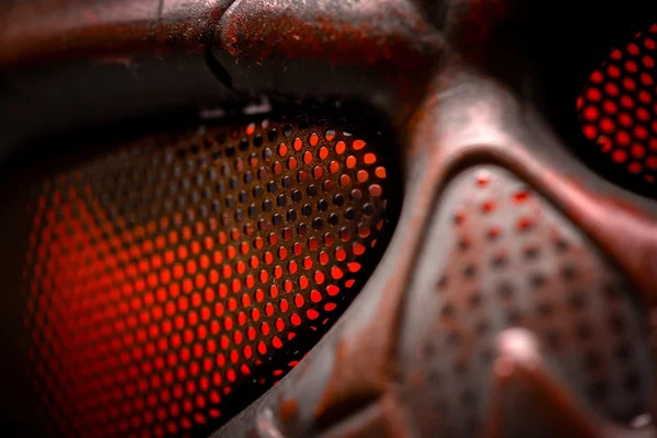 Ocelovou masku pokryté rzí closeup — Stock fotografie