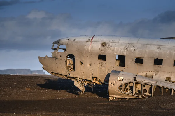 Vrak letadla na Islandu — Stock fotografie