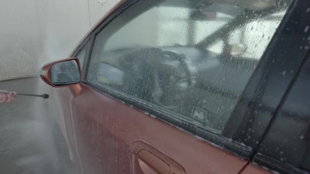 Eashing špinavé auto detailní záběry — Stock video
