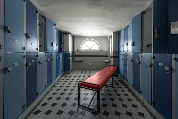 Locker room with modern new lockers — Stock Photo, Image