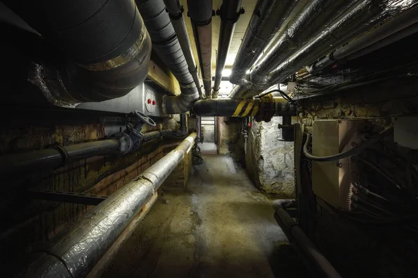 Old abandoned underground passage point of view — Stock Photo, Image