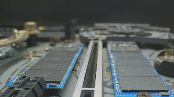 Changing solid state drive closeup footage — Photo