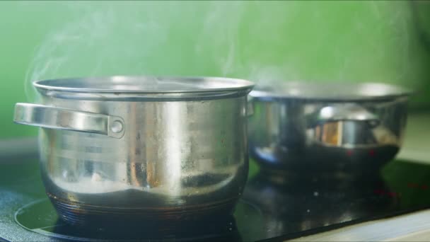 Steam or Vapour clouds rising from boiling oil — Stock Video