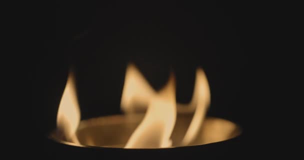 Fire dance against dark background 120fps slow motion loopable footage — Stock video