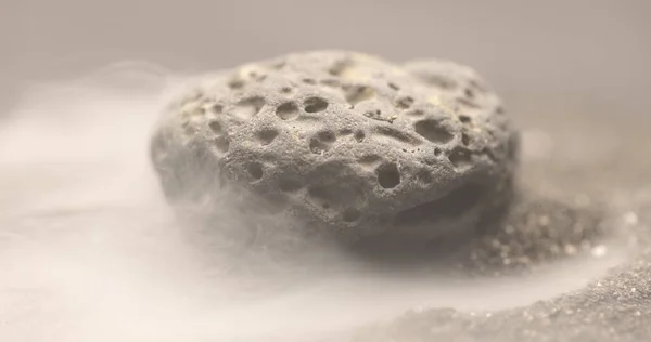 Smoke Whirling Small Meteorite Stone Closeup Footage — Stock Photo, Image