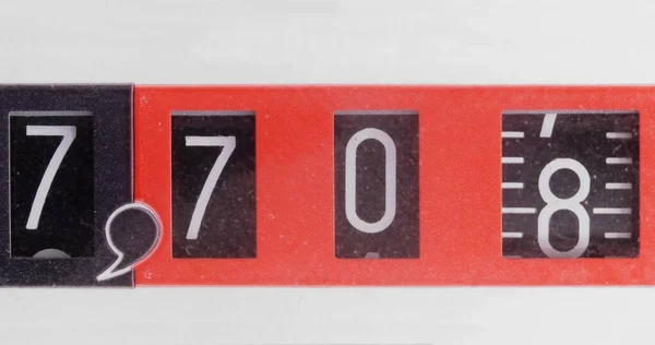 Numeri Filatura Vecchio Primo Piano Contatore Filmati — Foto Stock