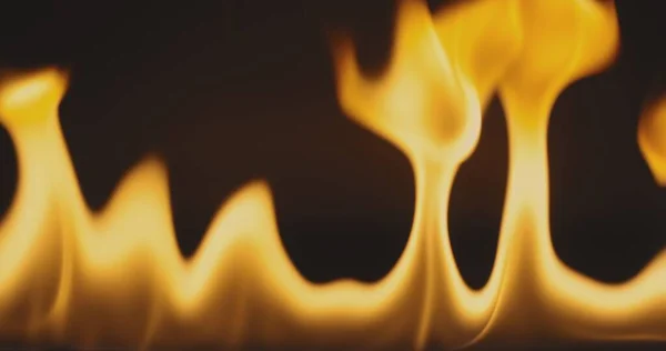Tűz Tánc Ellen Sötét Háttér 120Fps Closeup Lassított Felvétel — Stock Fotó
