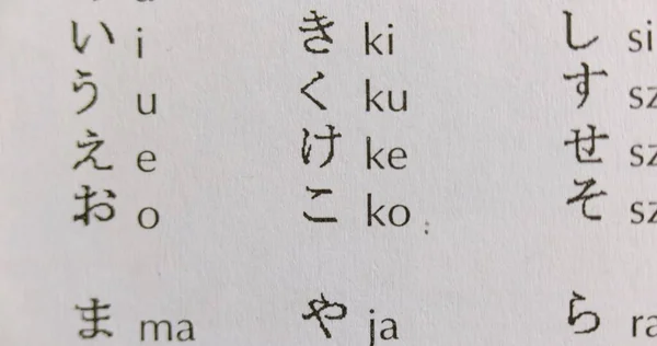 Japanische Handschrift Lehrbuch Nahaufnahme — Stockfoto