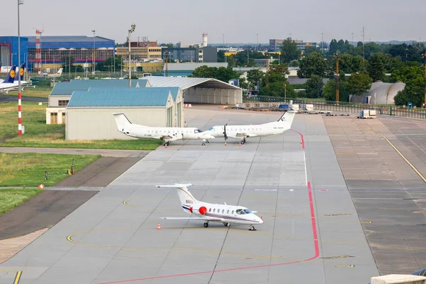 Budapest Hongarije Circa 2020 Privé Jets Parkeren Hongaarse Internationale Luchthaven — Stockfoto