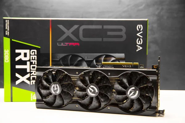 Budapest Hongarije Circa 2020 Evga Gforce Rtx 3080 Grafische Kaart — Stockfoto