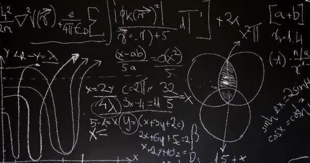 수학 공식이 쓰여 있는 검은 분필 보드 — 비디오