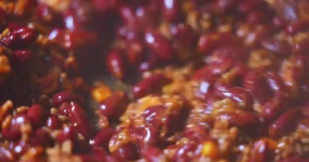 Chilli con Carne close-up beelden — Stockvideo